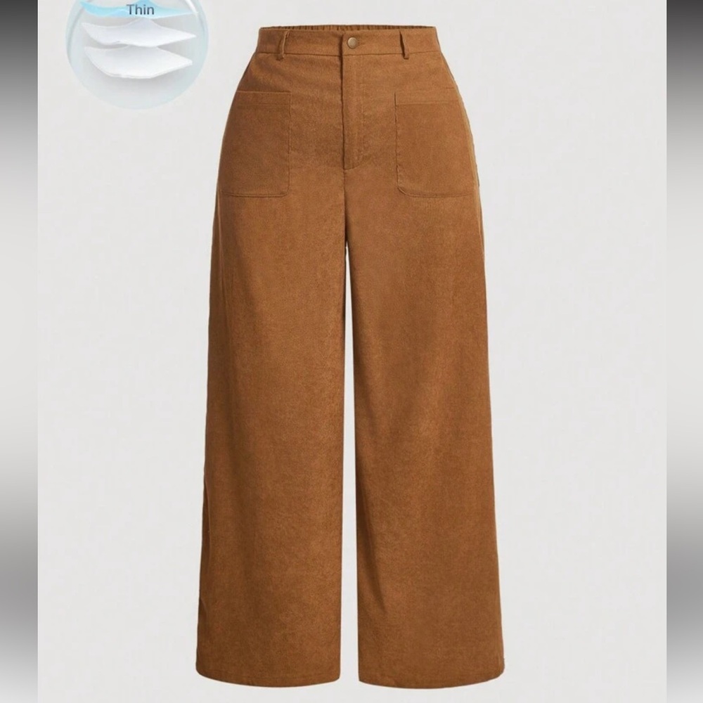SHEIN Tan Wide-Leg Pants